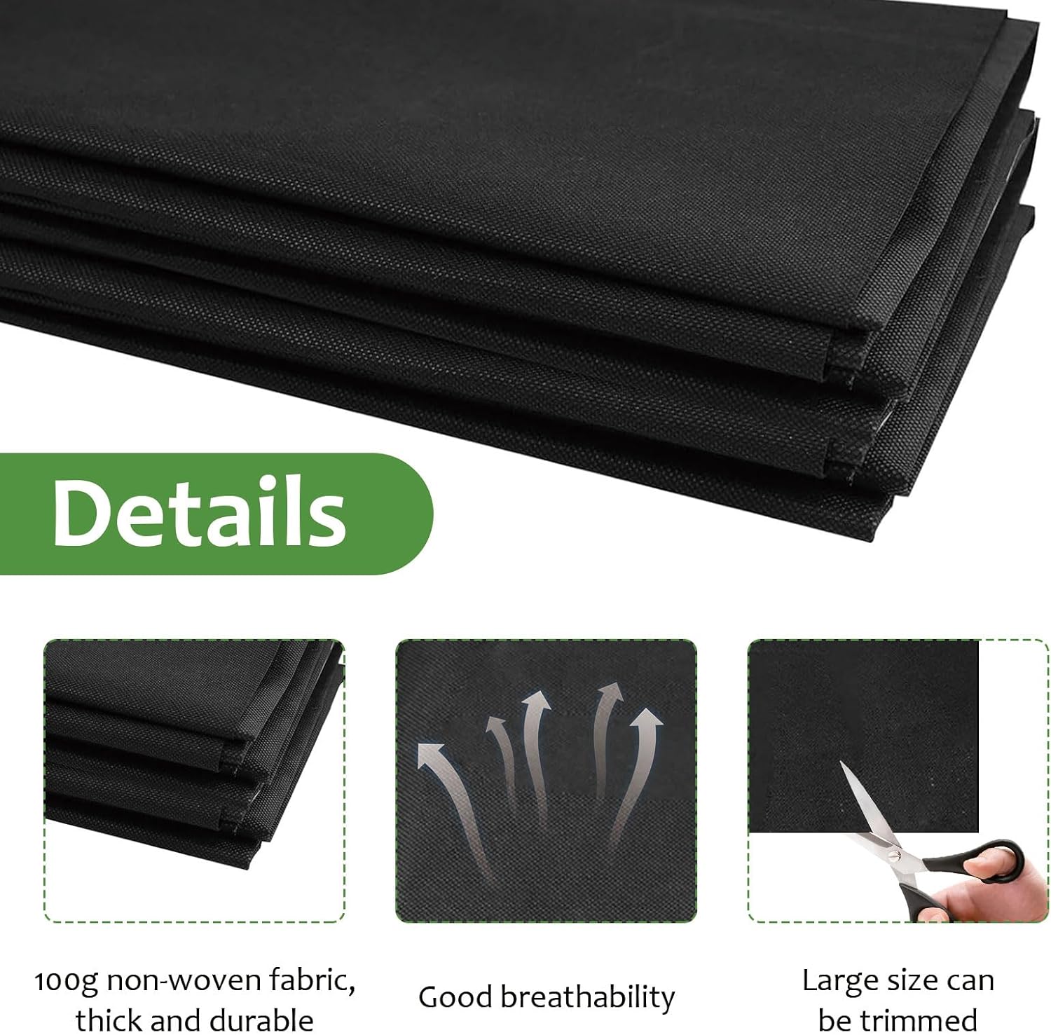 Fabric Liner for Large Veg Trough, 63 * 115 Inch Non Woven Fabric Plant Liners Outdoor Raised Bed Planter Liner for Plants, Garden Flower Pot, Keeps Soil Contained & Water Drained
