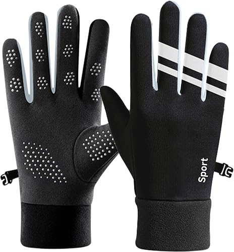 Guantes deportivos de invierno con función de pantalla táctil, resistentes al agua, agarre antideslizante, adecuados para correr, ciclismo,