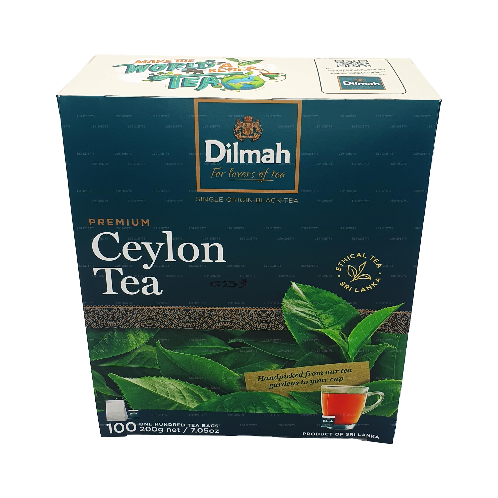 Dilmah Premium Ceylon Tea – 100 Tea Bags (200g), Pure Sri Lankan Black Tea (7.05 oz)