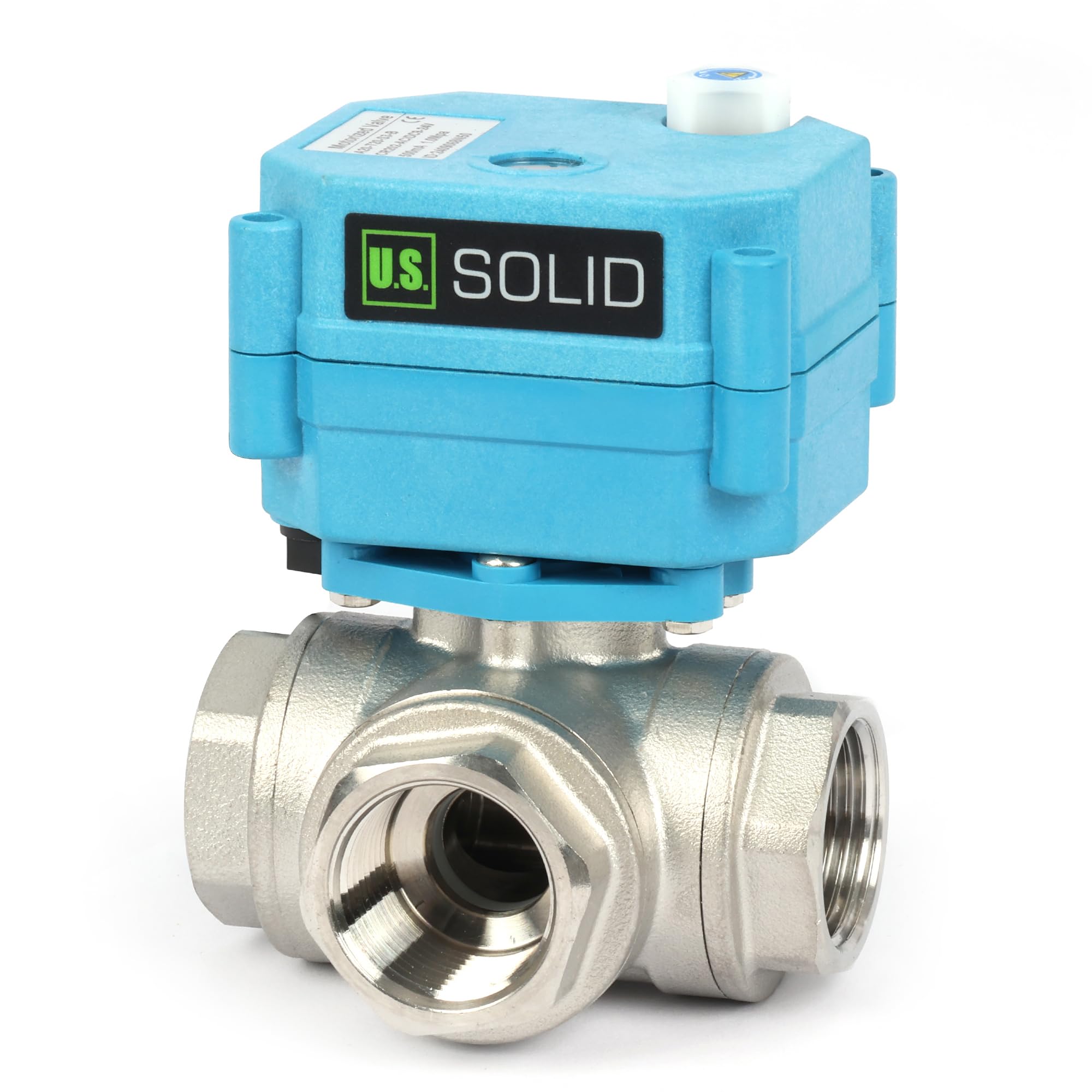 Electric 3 Way Motorized Ball Valve, Heavy Duty Multipurpose L Type Water Shutoff Valve, 3 Way Valve with Manual Function - Image 3