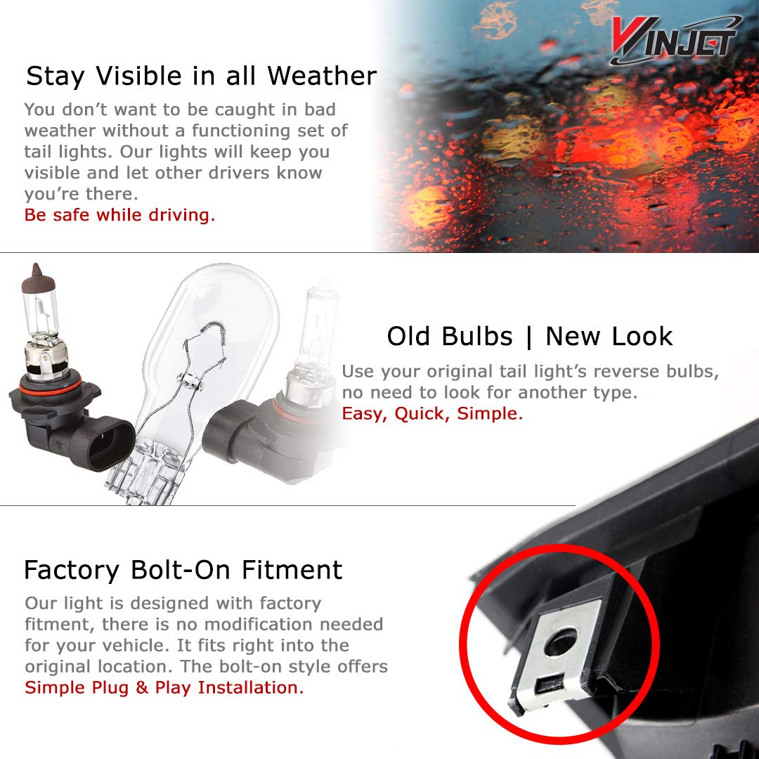 Winjet Street Series for [1996 1997-2000 Town & Country/Voyager/Caravan] [1998 1999 2000 2001 2002 2003 Durango] LED Tail lights