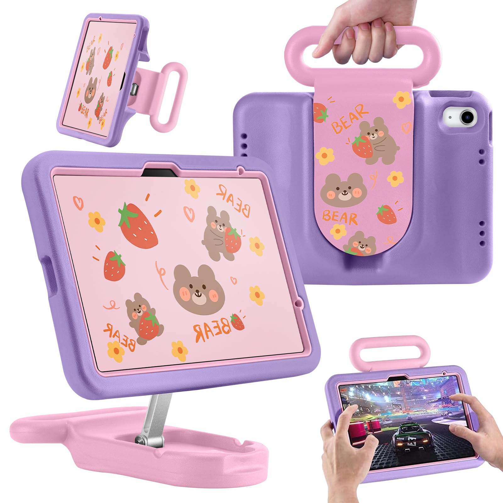 Kids Case for iPad (A16) 11th/10th Gen 2022/2025,Shockproof Handle Stand Case,Child-Friendly Drop-Proof case for iPad Air 11 Inch(2025) M3/M2,
