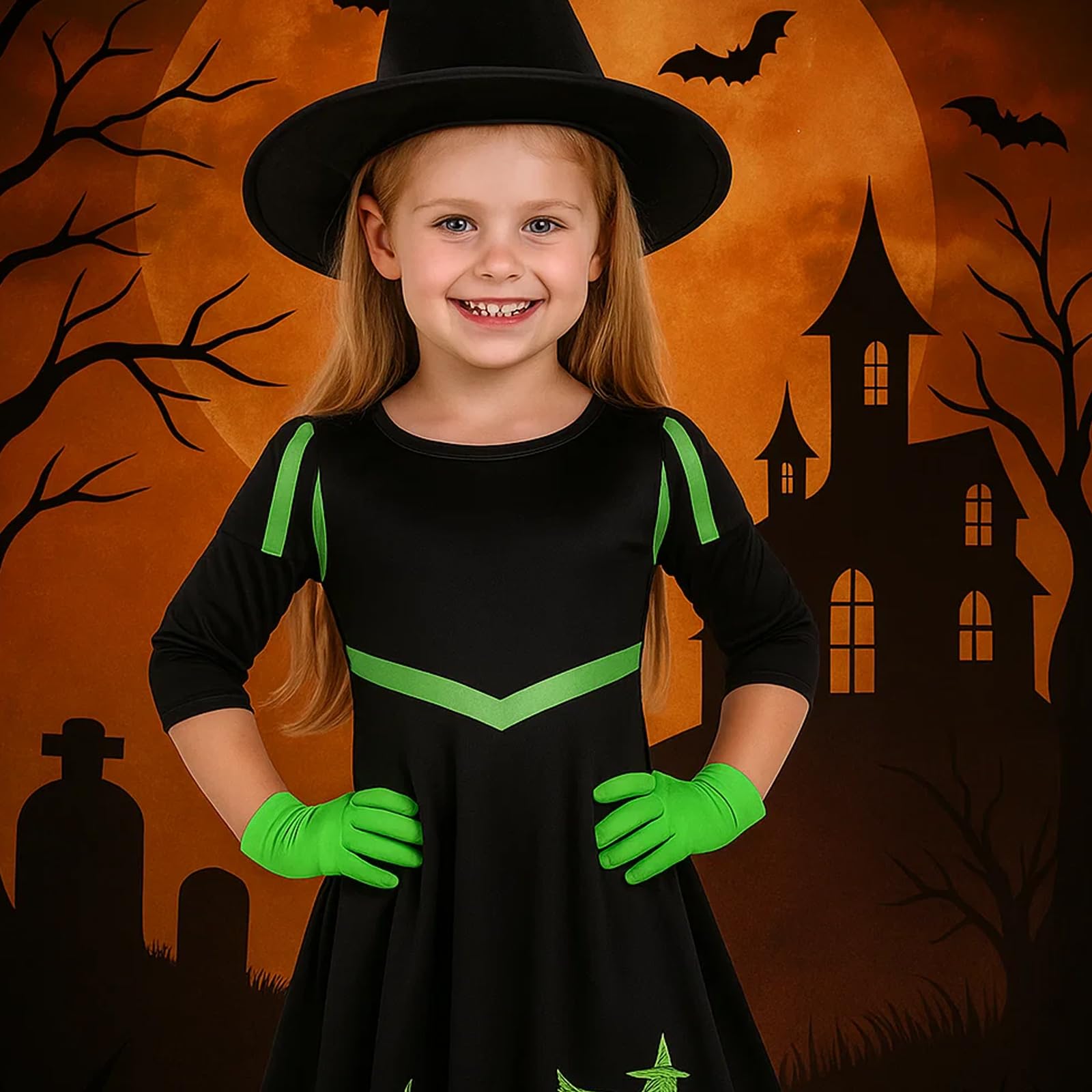 BFSYRR Wizard Costume, 3 Pcs Halloween Costume Accessories Include Wizard Hat with Robe and Gloves - Image 4