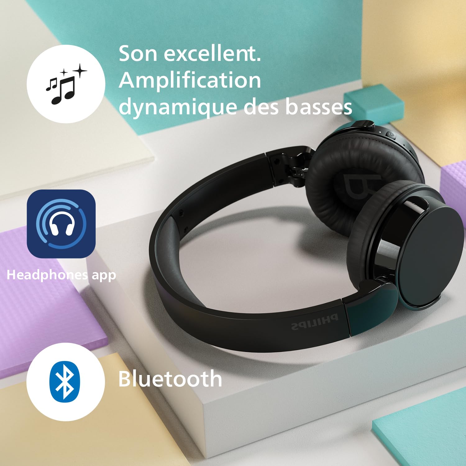 Philips TAH4209BL Casque sans Fil Supra-aural Bluetooth léger, Isolation phonique Passive, 55 Heures d’autonomie, Son Naturel, appels clairs, Basses dynamiques, Recharge en 2 Heures Via USB-C - Bleu