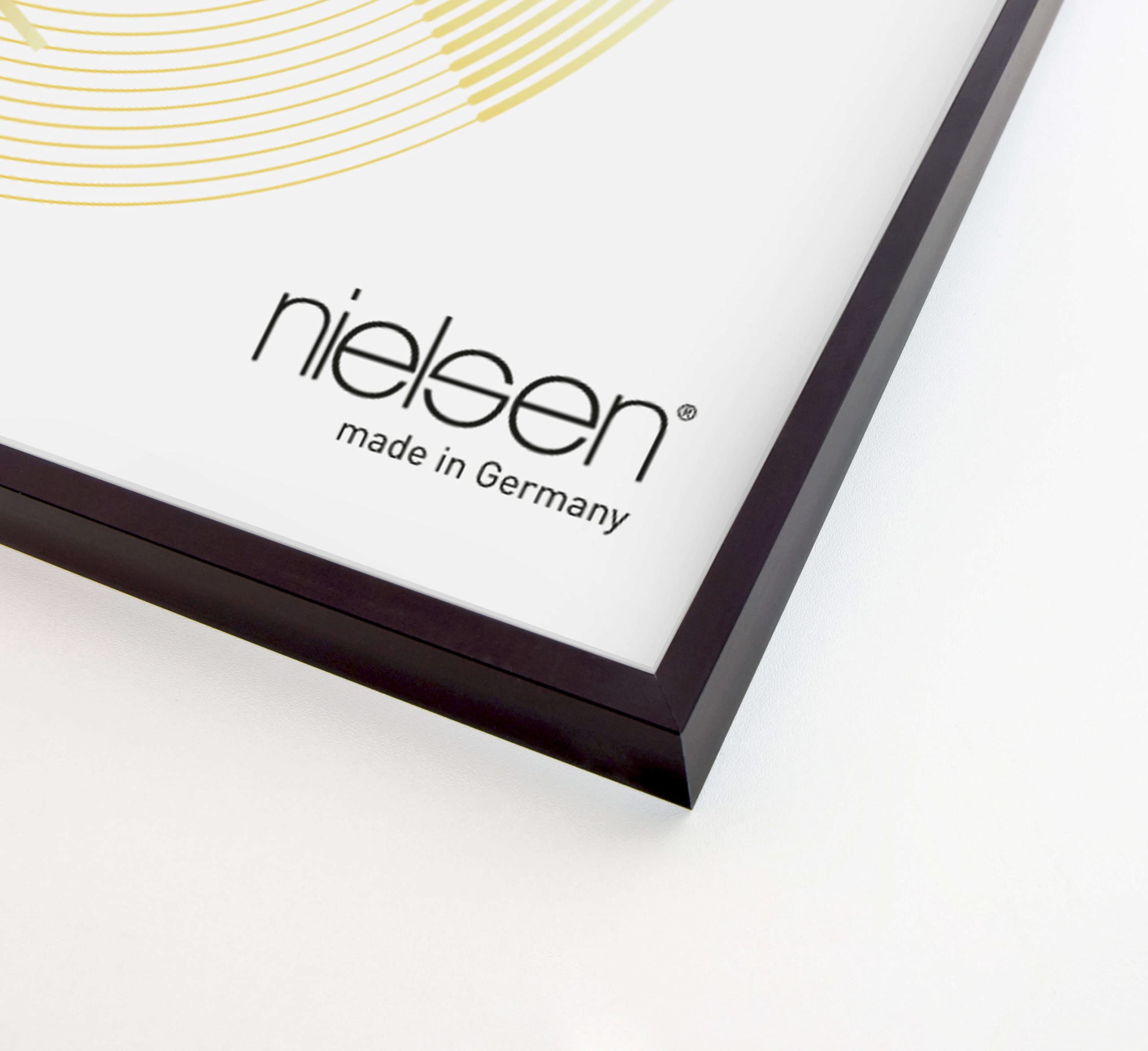 nielsen marco para discos de vinilo, 31,4 x 31,6 cm (juego de 3), Aluminio, Negro mate, Marco para vinilopara colgaren formato vertical y apaisado, vidrio sintético irrompible, Vinyl Alu