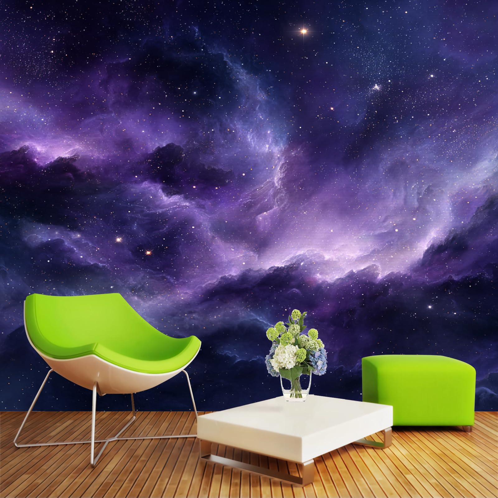 Murale Panoramique Nébuleuse Intissé Wallpaper 350 * 256 cm Geant Mural Art Espace Pour Salon Chambre Décoration Murale