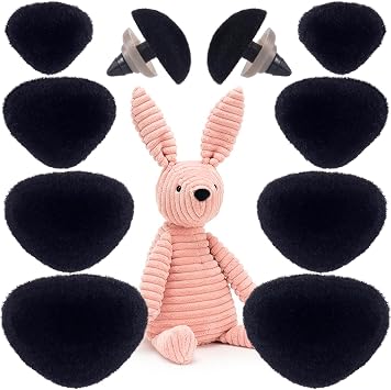 Alpinleux 32 Pcs Safety Noses for Crocheting, Craft Noses, Black