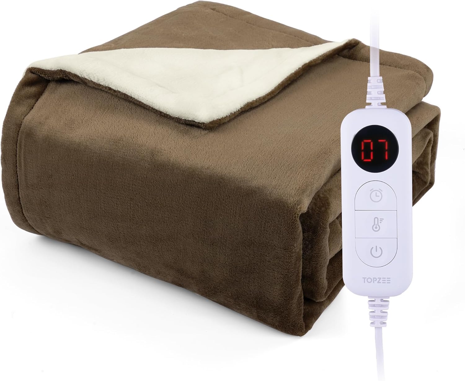TOPZEE 電気毛布をベッドに敷いて暖かさをキープ。