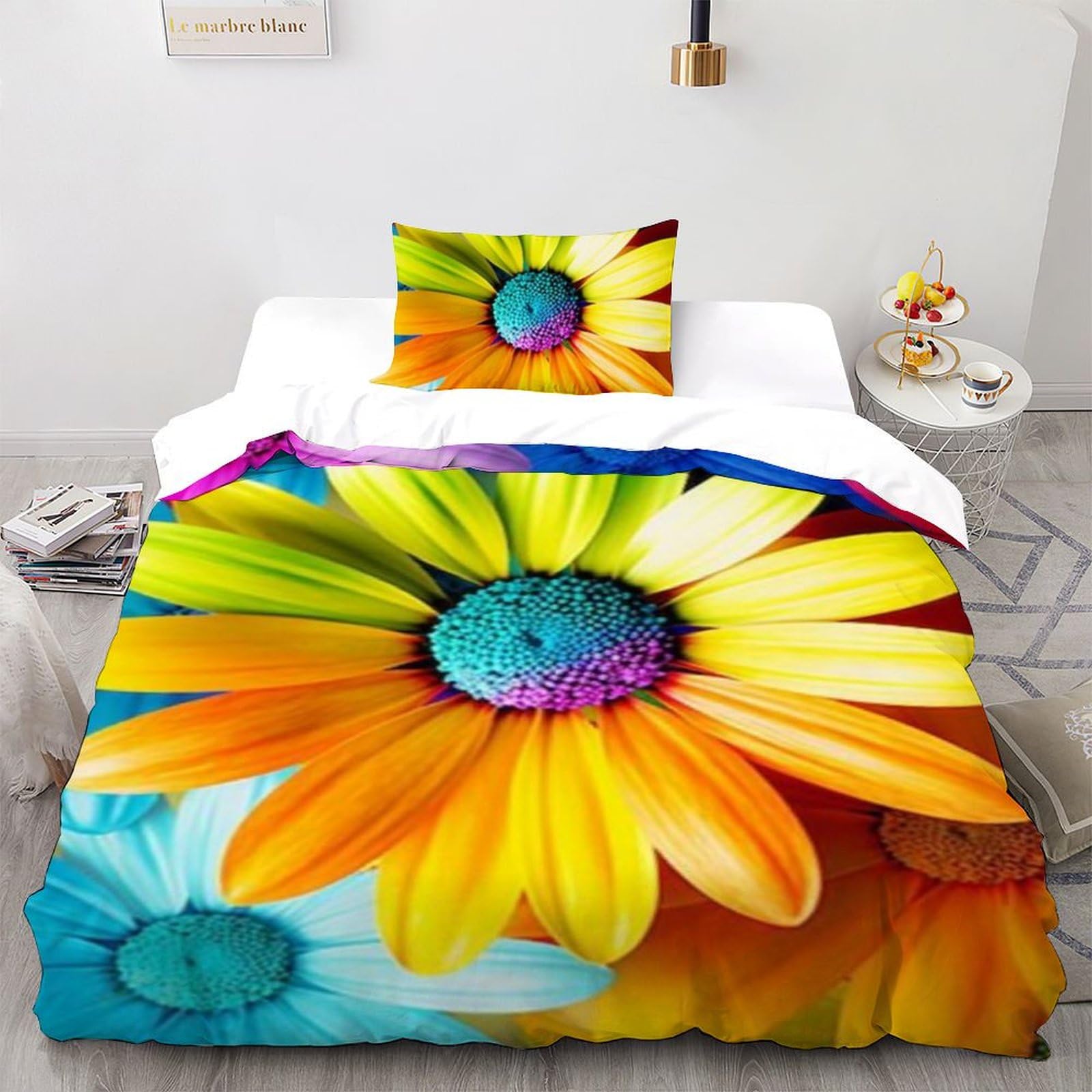 Housse de couette imprimé 3D plantes vertes motif dessin animé garçon