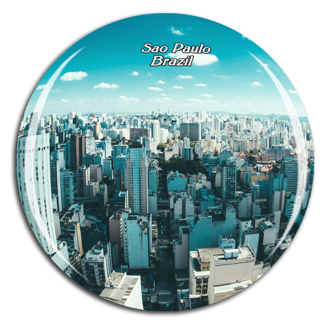 Weekino Silver Brazil Sao Paulo Fridge Magnet 3D Crystal Glass Tourist City Travel Souvenir Collection Gift Strong Refrigerator Sticker
