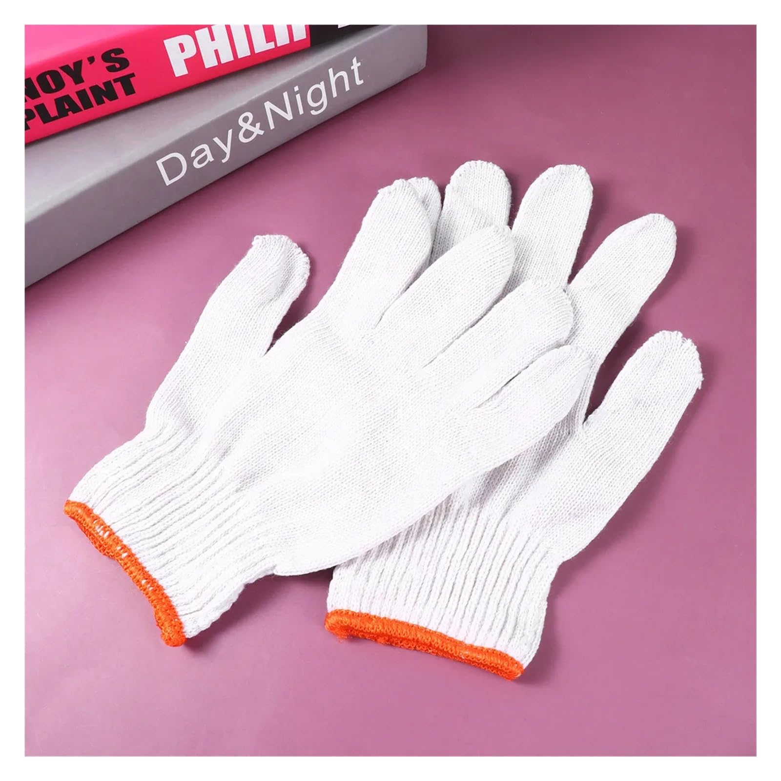 Guantes De Trabajo 24 pares de guantes antideslizantes de hilo de algodón