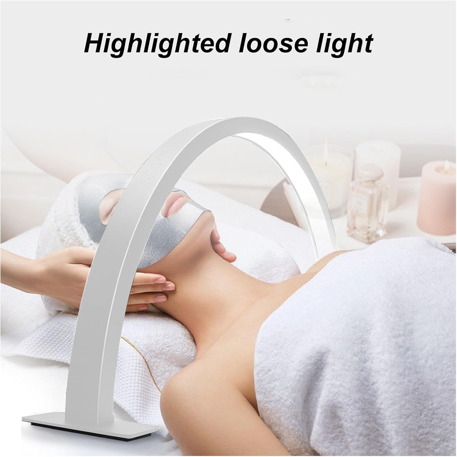 Dpofirs Professional 25W Half Moon Desk Lamp for Nail & Eyelash Beauty, Dimmable LED Light with 3000K-6500K Color Temperature, Desktop Manicure Light for Salon Use (US Plug)
