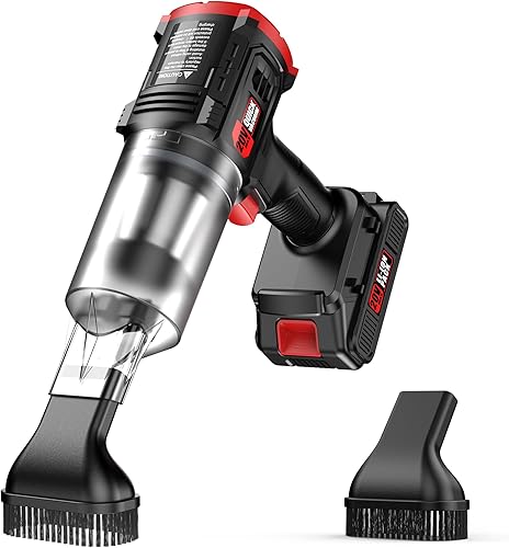 Miniatura 9 de Aspiradora de mano inalámbrica  35000 PA fuerte succión para el automóvil y el hogar, aspiradora de coche portátil recargable ligera para pelo de