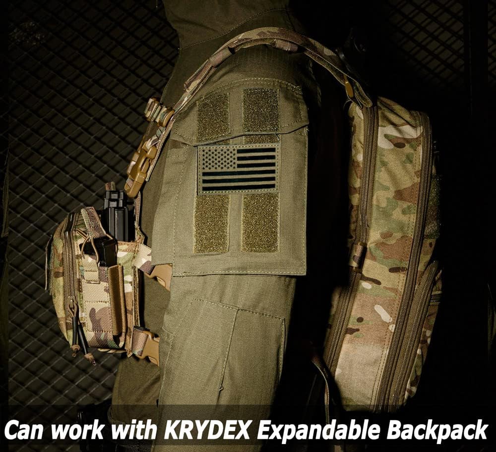 KRYDEX Tactical Chest Rig with Triple 5.56/7.62 Mag Pouch Insert 9mm Mag Pouches and X Harness - Image 7