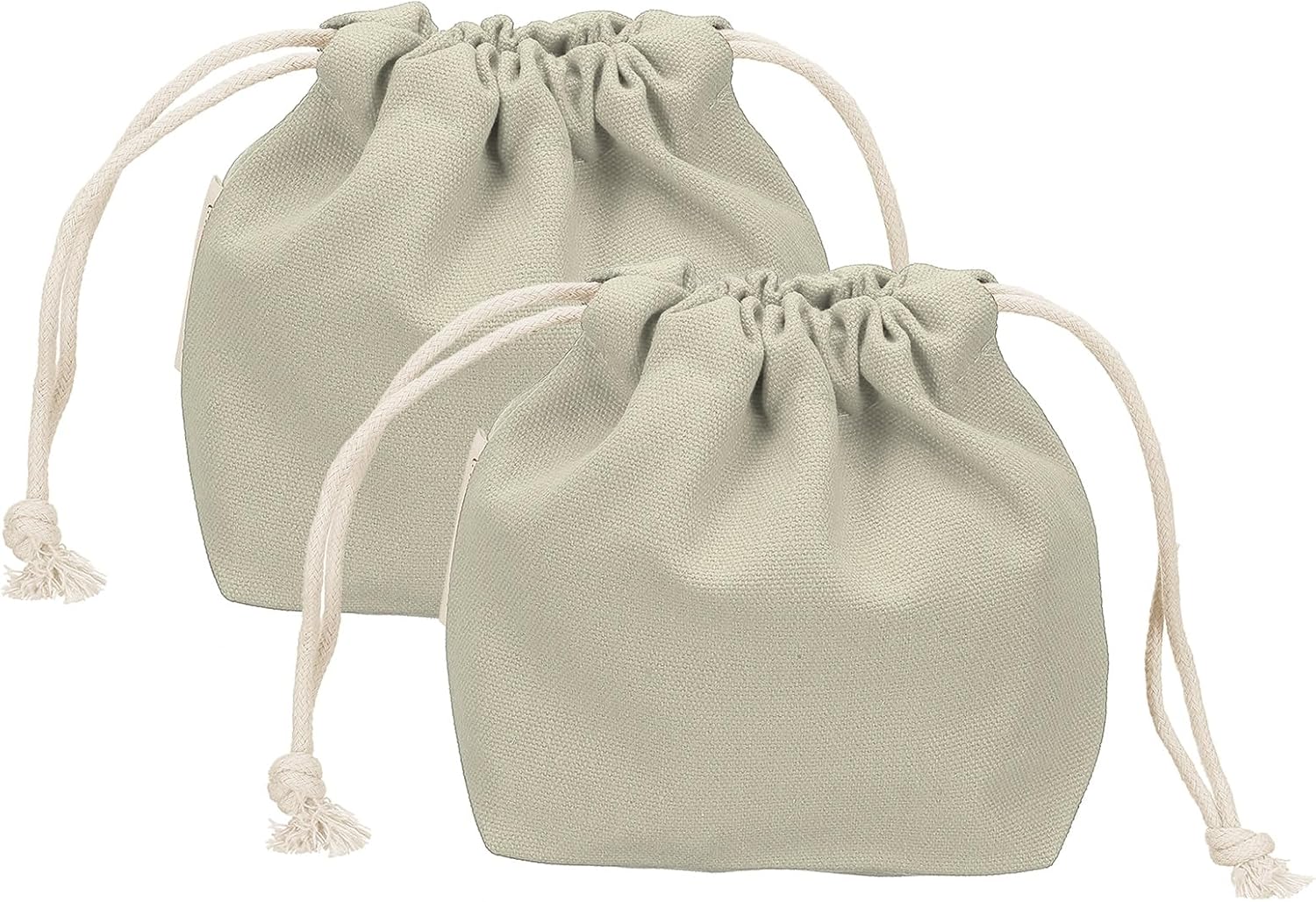 uxcell 2 Pcs Drawstring Makeup Bag, 4.7" Canvas Cosmetic Bag Women's Make Up Bags Toiletry Organizer Pouch for Travel Toiletries Accessories, Gray