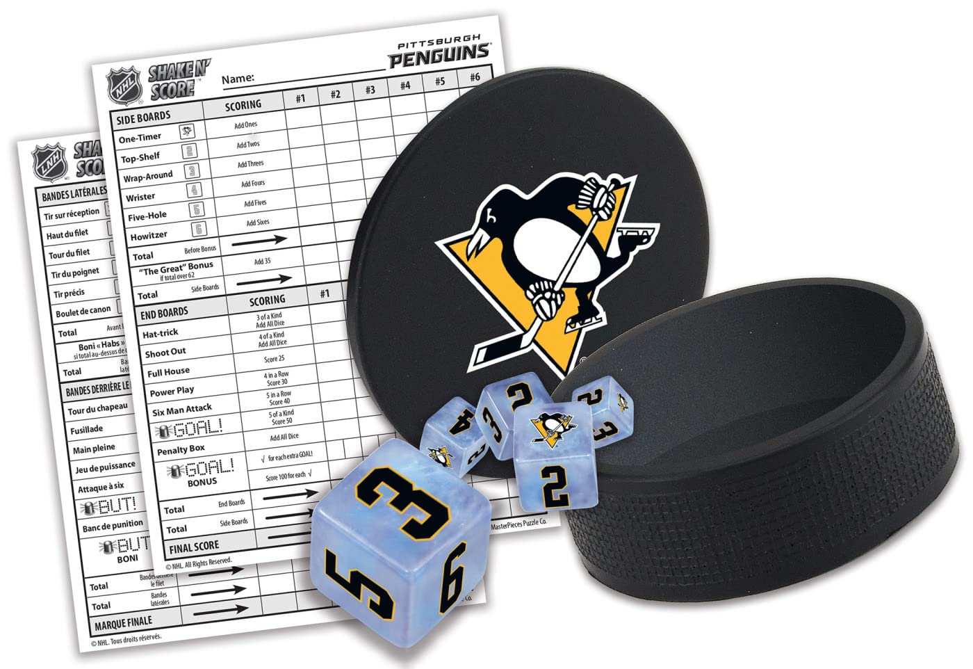 MasterPieces NHL Pittsburgh Penguins Shake N' Score Travel Dice Game