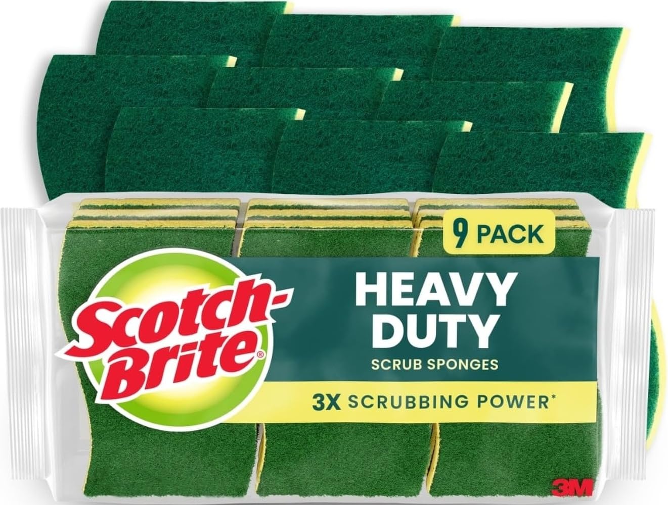 Scotch-Brite Heavy Duty Scrub Sponge, 9 Pack
