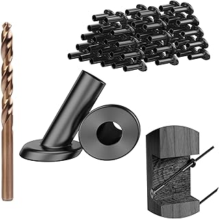 BLIKA 60 Pack 25 30 35 Degree 1/8" Black Cable Railing Angle Beveled Protector Sleeves, T316 Stainless Steel, Angle Protector Sleeves Deck Stair Cable Railing Hardware Kit for Wood Posts