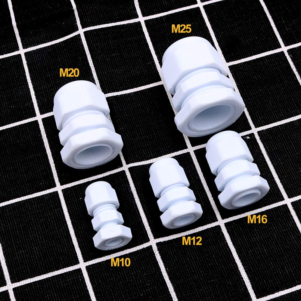 Namvo Lot de 100 presse-étoupes étanches IP68 réglables en nylon M10 x 1,5