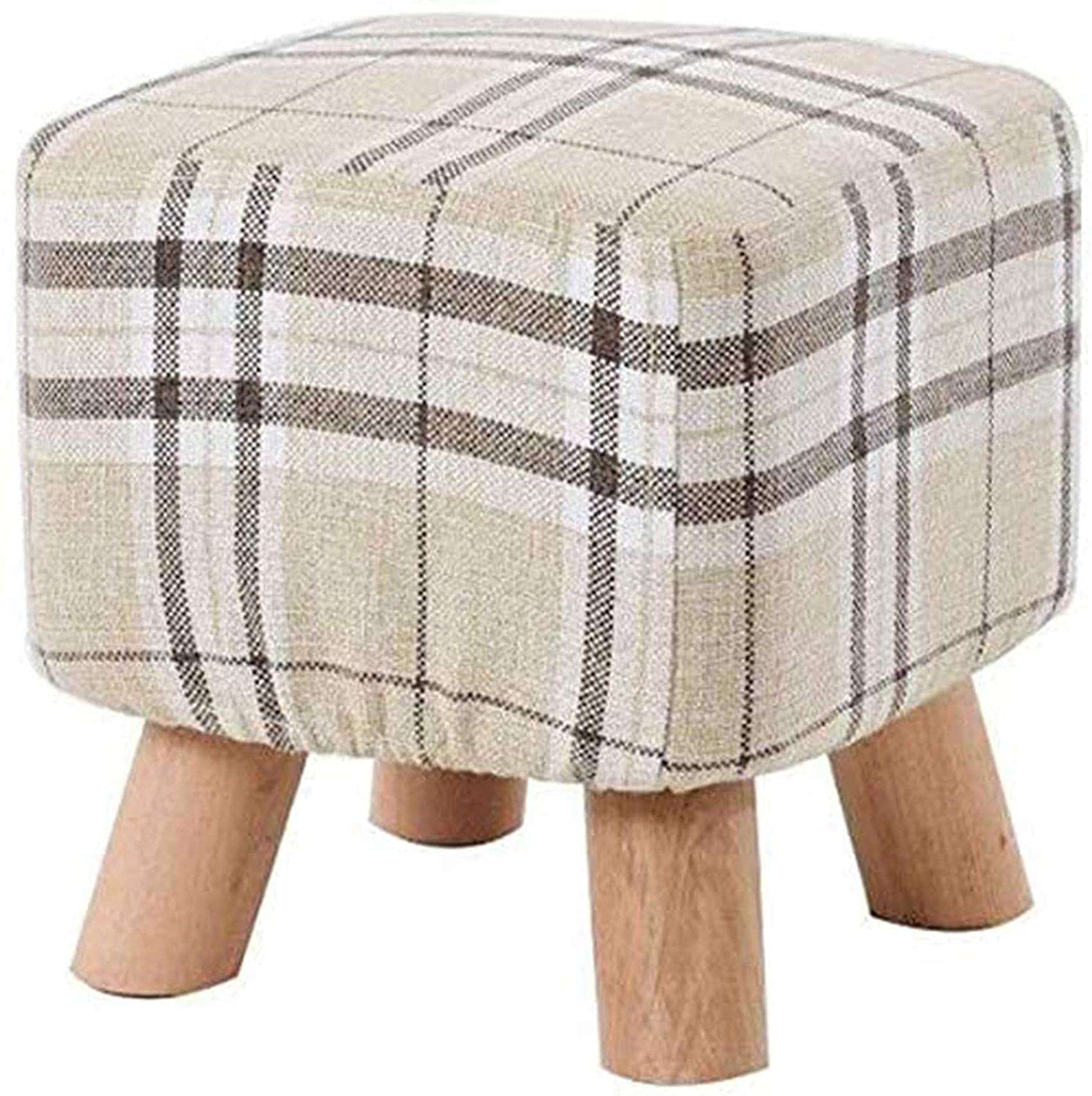 Housse en tissu de lin amovible pour ce repose-pieds en bois