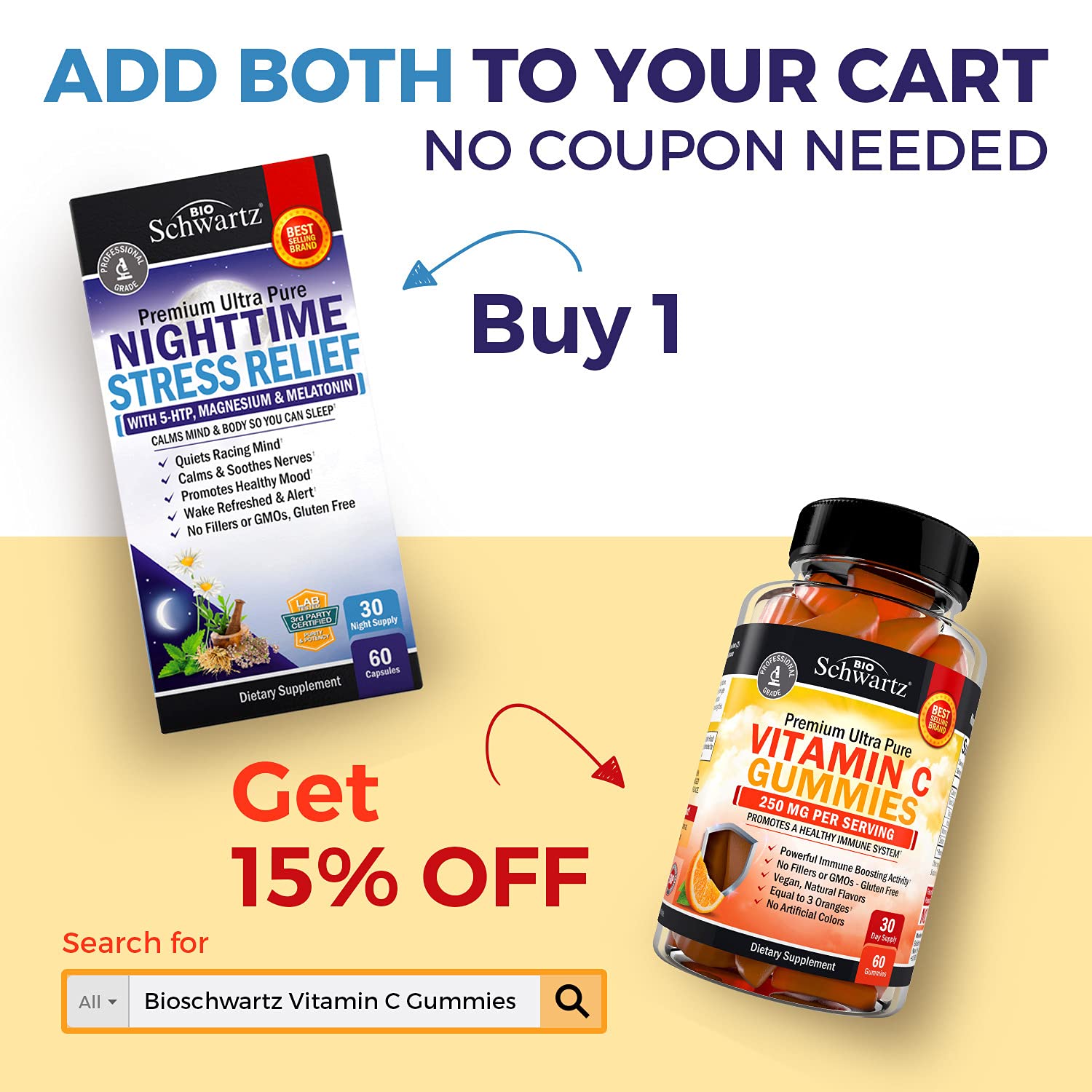 BioSchwartz Nighttime Rest Relief Supplement Natural Nighttime