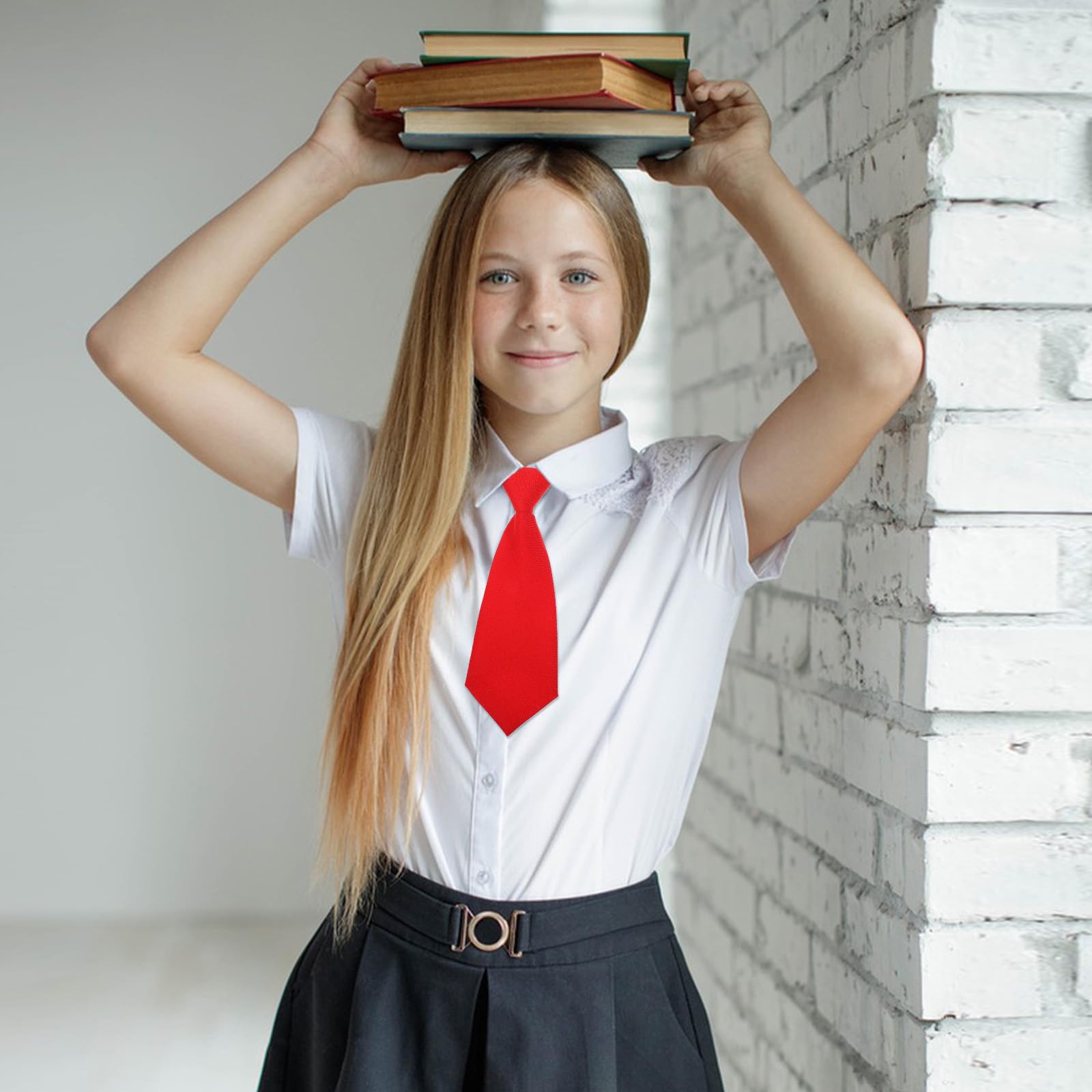Corbata para niños de 8.6 pulgadas, correa ajustable preatada para el cuello, corbata con clip para niños, formal, boda, graduación, uniforme escolar