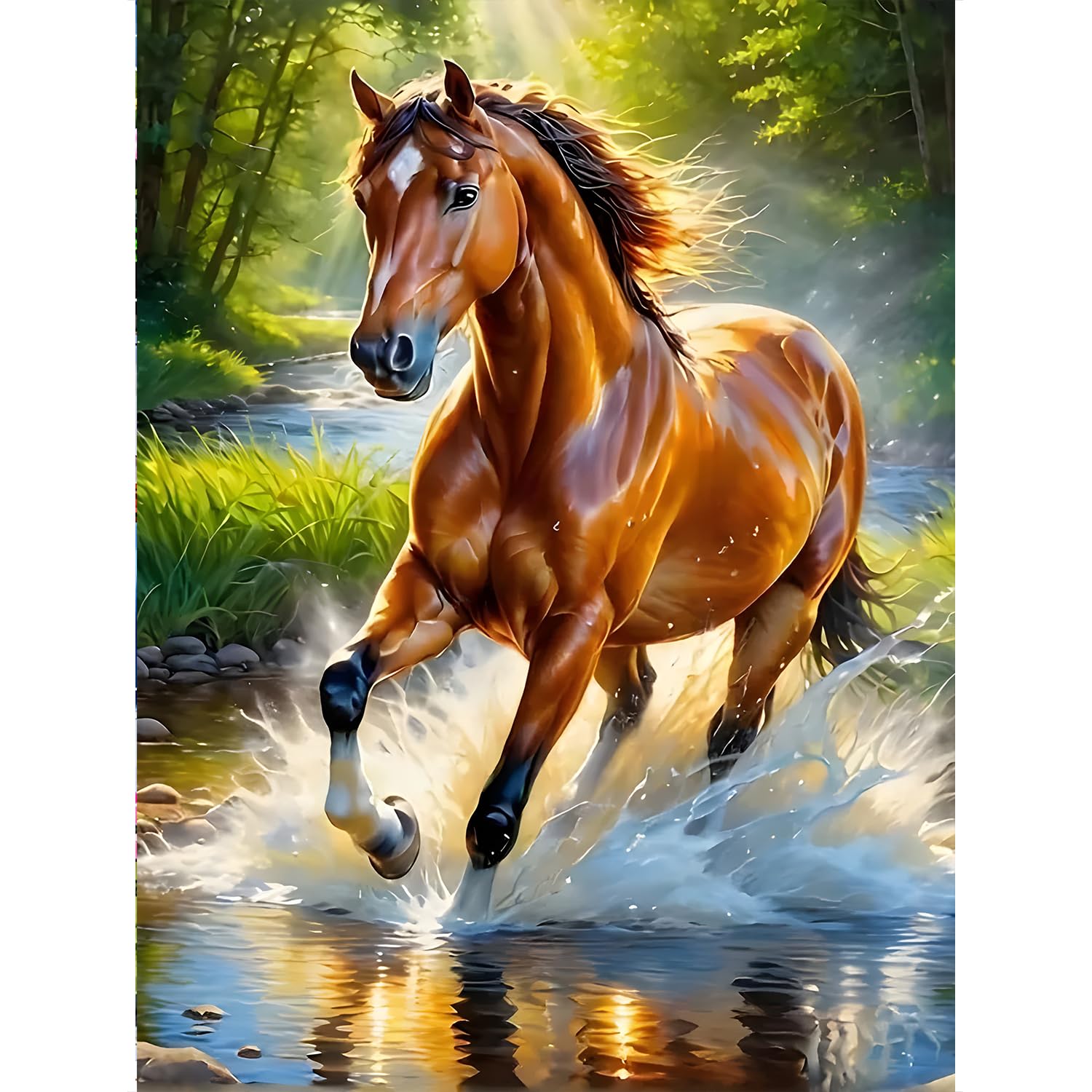 Diamond Painting Kit voor volwassenen, paard, 5D diamond painting