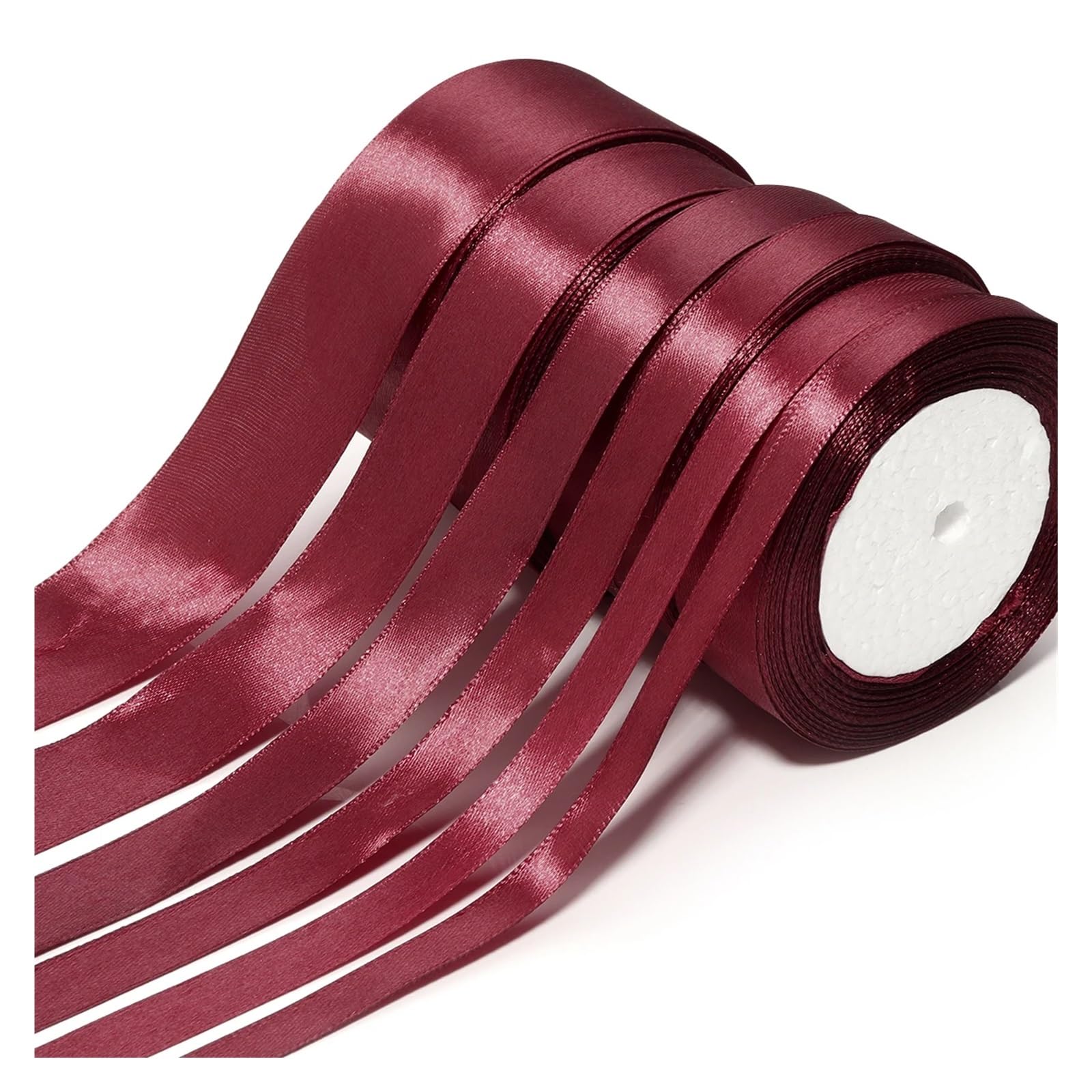Bänder 100 Yards weinrotes einseitiges Satinband for Einwickeln von weihnachtlichem Nähstoffband(38mm)