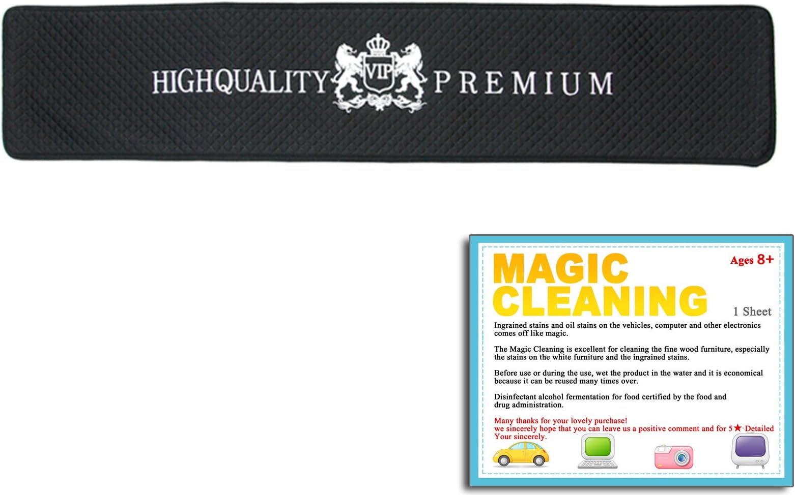 VIP Black Diamond Dash Board Cover Mat Sun Cover Pad Available For All Vehicle (WHITE LOGO)