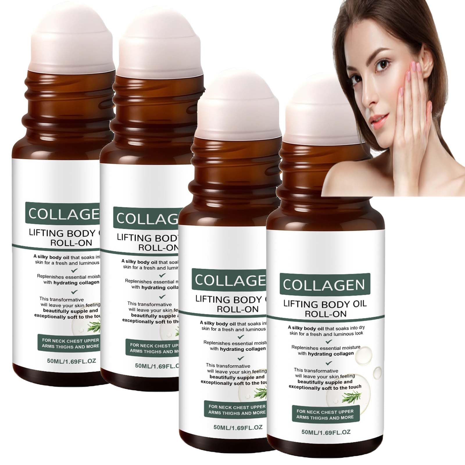 XINRAN Olio per il corpo di collagene idratante, anti-invecchiamento, olio per il tempo dopo la doccia, rapido inarrivo, olio per il corpo di seta, olio idratante non grasso per le donne (4 pezzi)