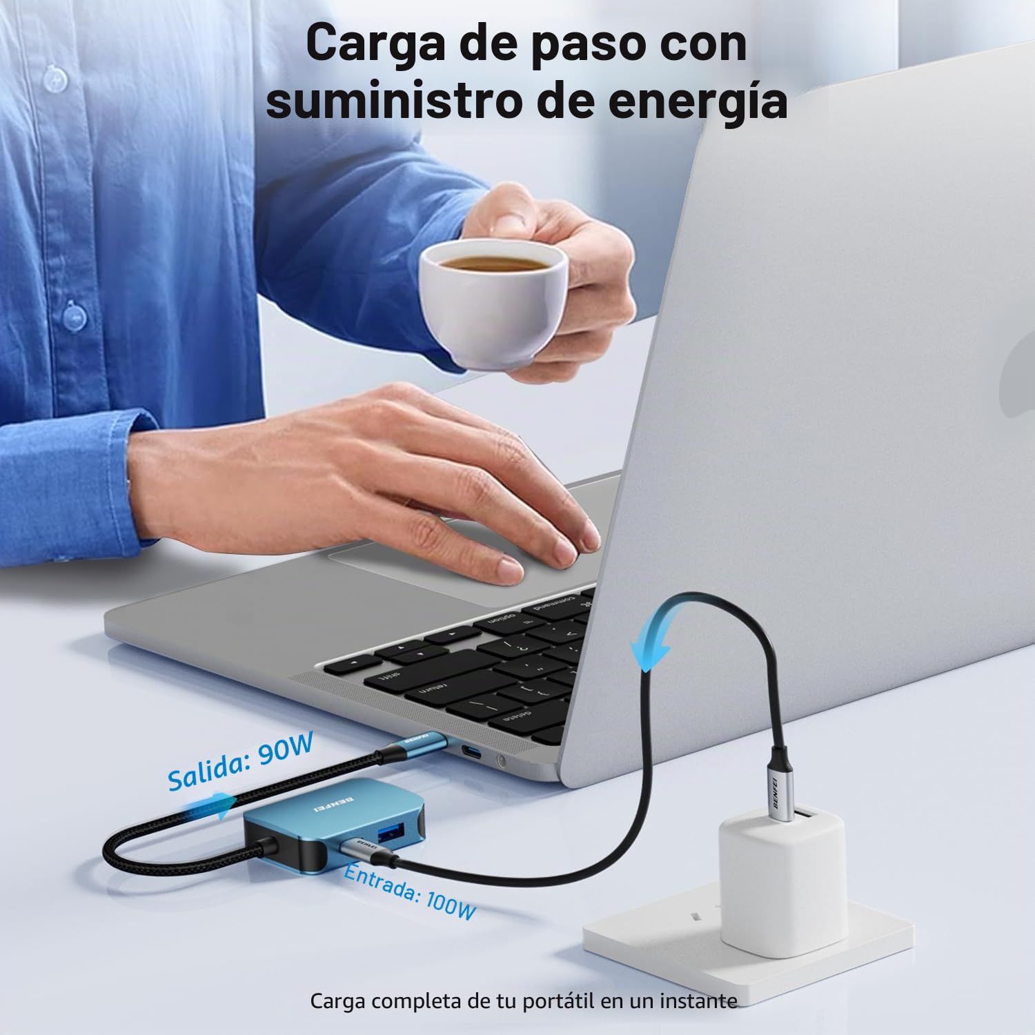 BENFEI Hub USB C, Adaptador USB Tipo C a HDMI VGA, Adaptador USB C a USB, Suministro de energía USB Tipo C, Compatible con MacBook Pro 2021/2020/2019, Surface Book 2, DELL XPS 13/15, Pixelbook y más