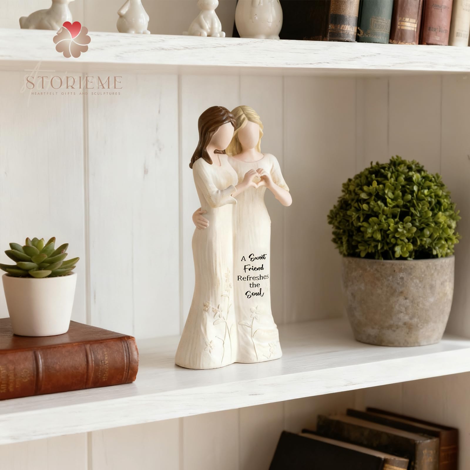Storieme Best Friend Figurines - Friendship Bestie Gifts for Women - Christmas Birthday Gifts for Sisters from Sister