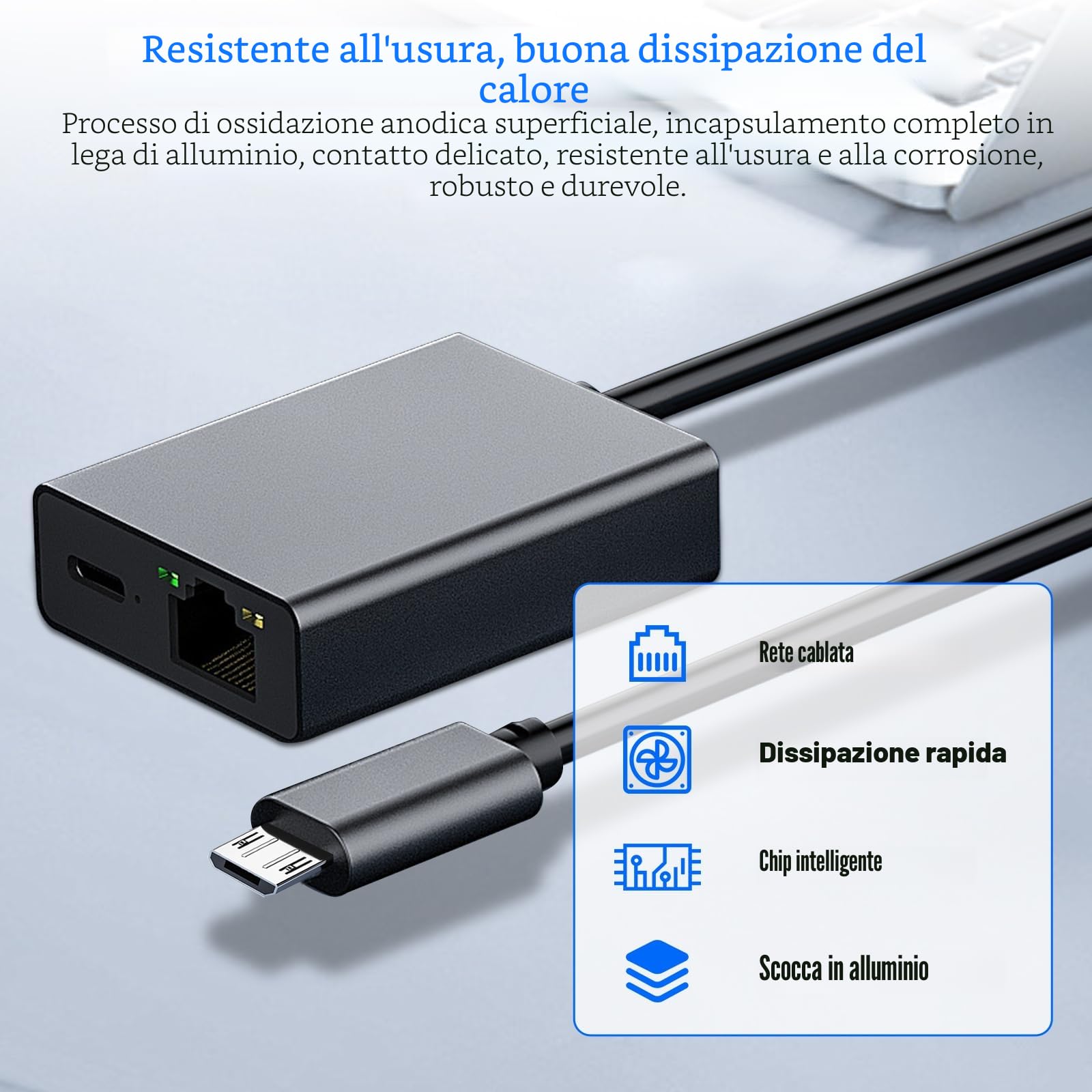 Adattatore LAN Micro USB RJ45 Ethernet per Fire TV Stick 4K 4K Max Streaming