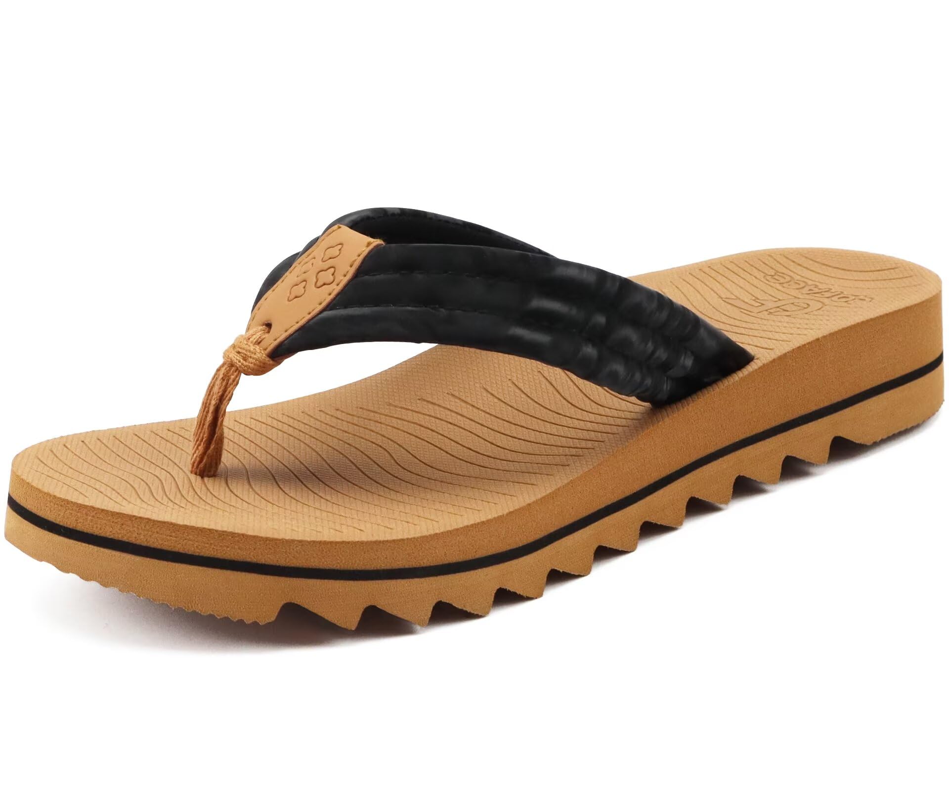 COFACE Womens Arch Support Flip Flops Yoga Mat Comfortable Thick Cushion Walking Thong Sandals Lightweight Slip On Summer Beach Slippers