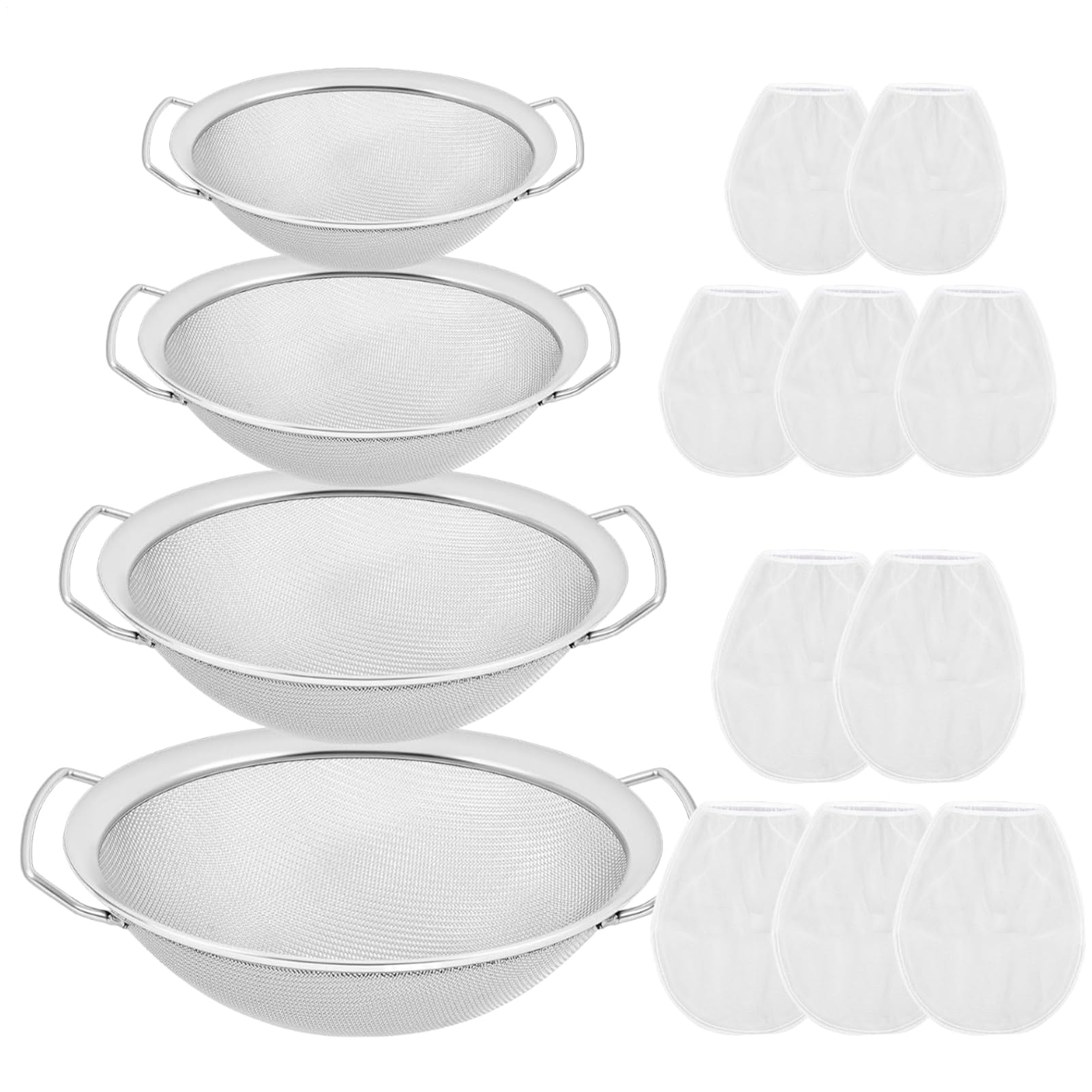 Filtre passoire pour peinture, lot de 4 tailles avec maille en acier inoxydable et entonnoir double couche - Entonnoir filtre pour peinture | Pour amateurs de maison, famille, art, artisanat encre