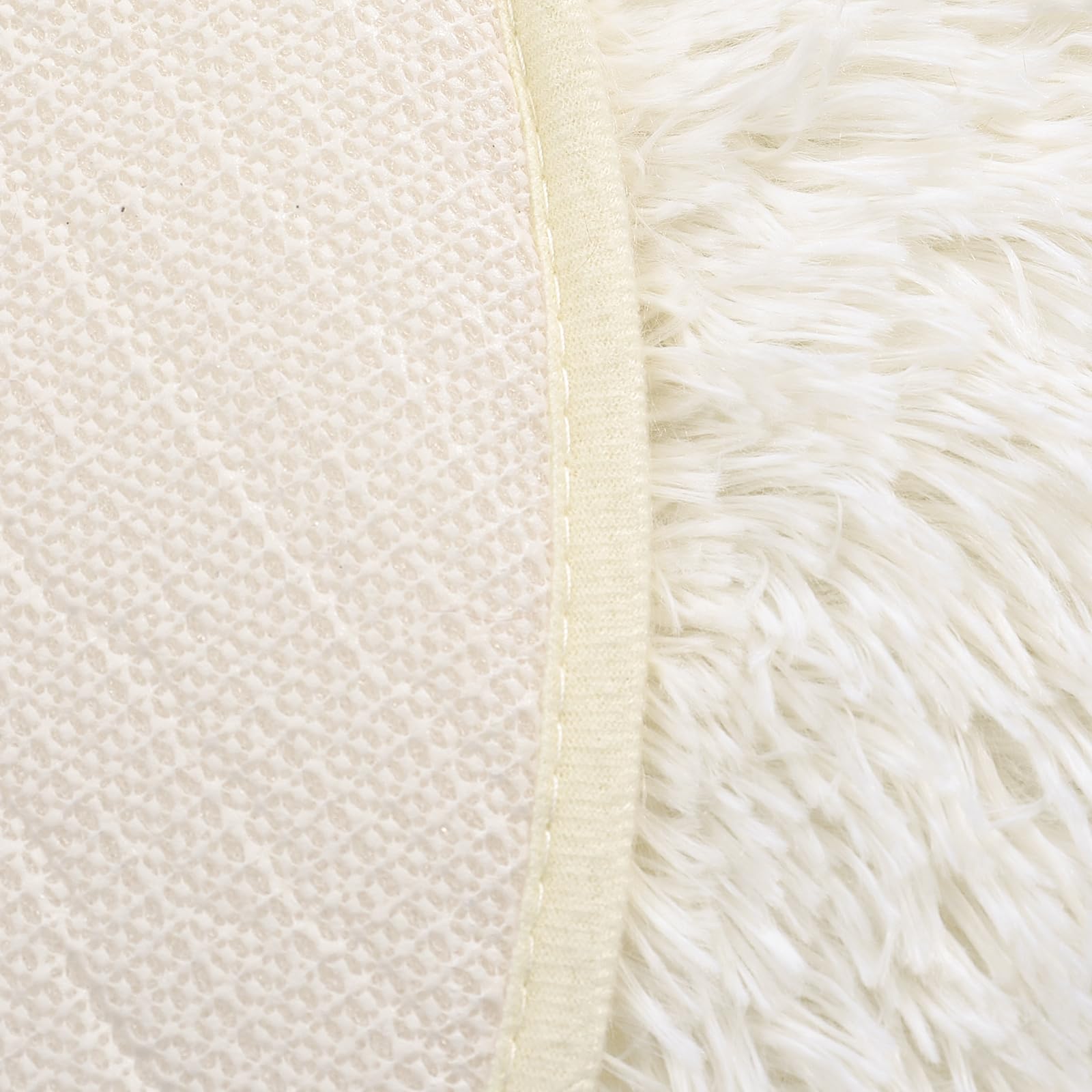 DALINA Textil Alfombra Decorativa de Pelo Largo Extra Suave -Alfombra Antideslizante para Salón Dormitorio Circular (Crudo, Diámetro 120CM)