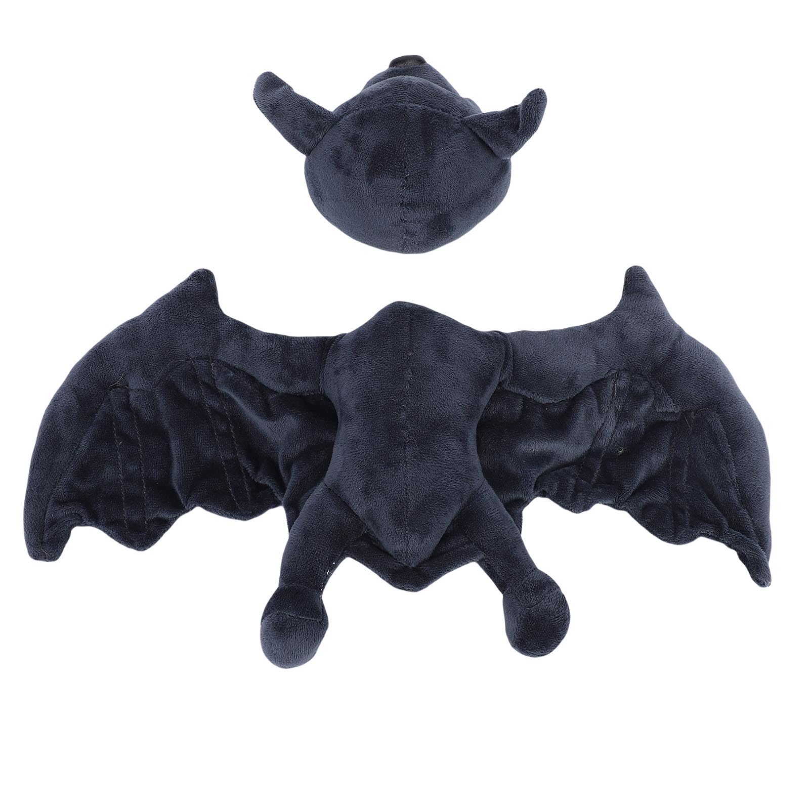 Pipistrello Nero Peluche Pipistrello da Collezione Bambola di Peluche Morbido Carino Farcito con Ricamo in Oro per Fan della Musica Rock (Magnetica)