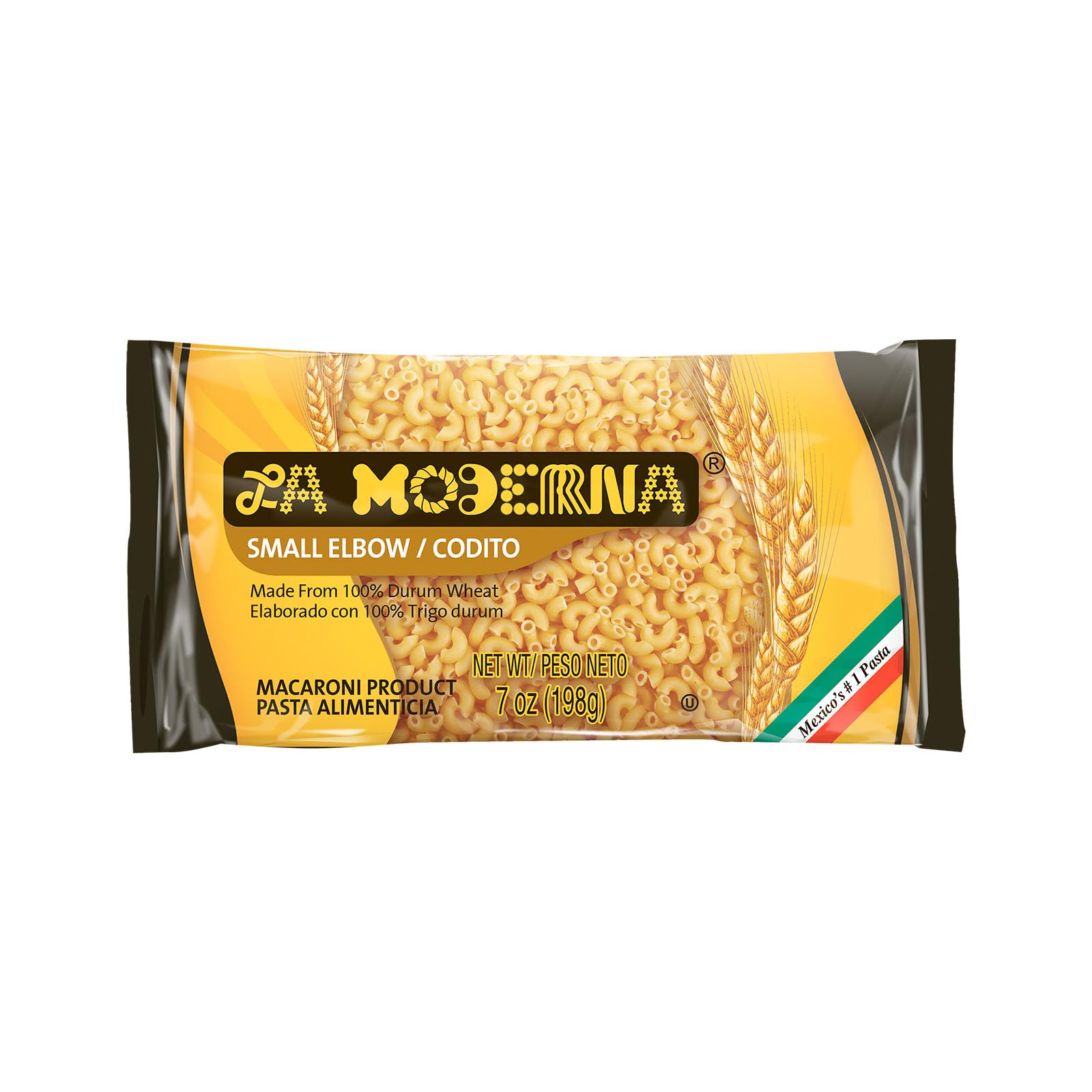 LA MODERNA, Small Elbows Coditos Pasta, 7 oz (Pack of 20) | Enriched Durum Wheat Semolina | Kosher, Non-GMO, Iron and Vitamin-Fortified | Bulk Pasta for Soups, Macaroni Dishes, and Family Meals