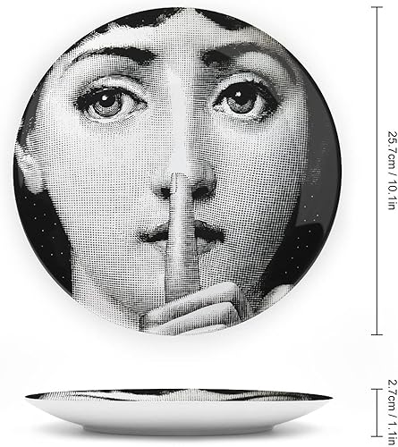 Miniatura 2 de Lina Cavalieri Plato decorativo Fornase para maquillaje de cara, para colgar en la pared, incluye soporte y gancho de resorte especial, estilo 9,10