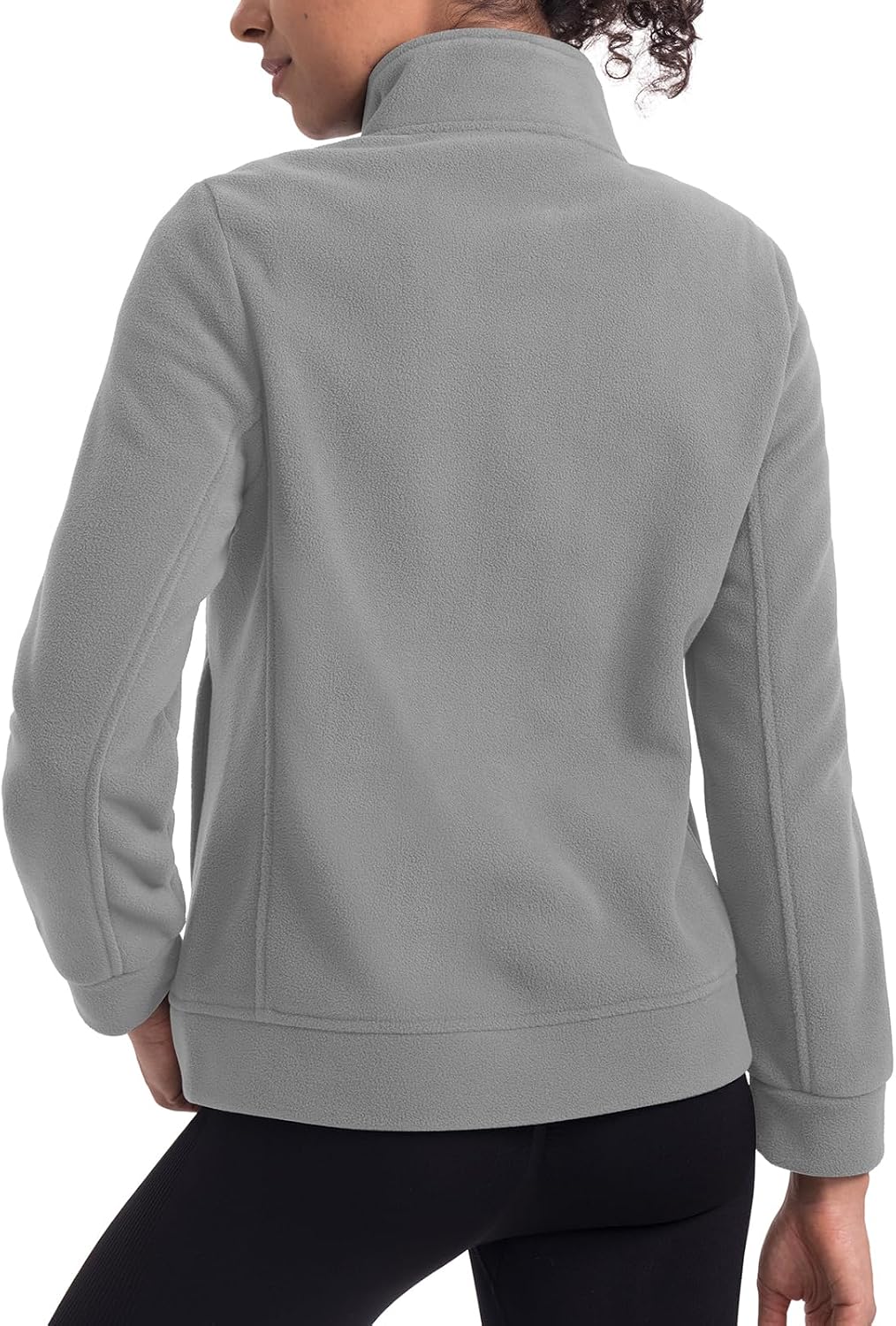 Rdruko Women's Polar Fleece Jacket Lightweight Warm Full Zip Long-Sleeve Outdoor Recreation Coat with Zipper Pockets