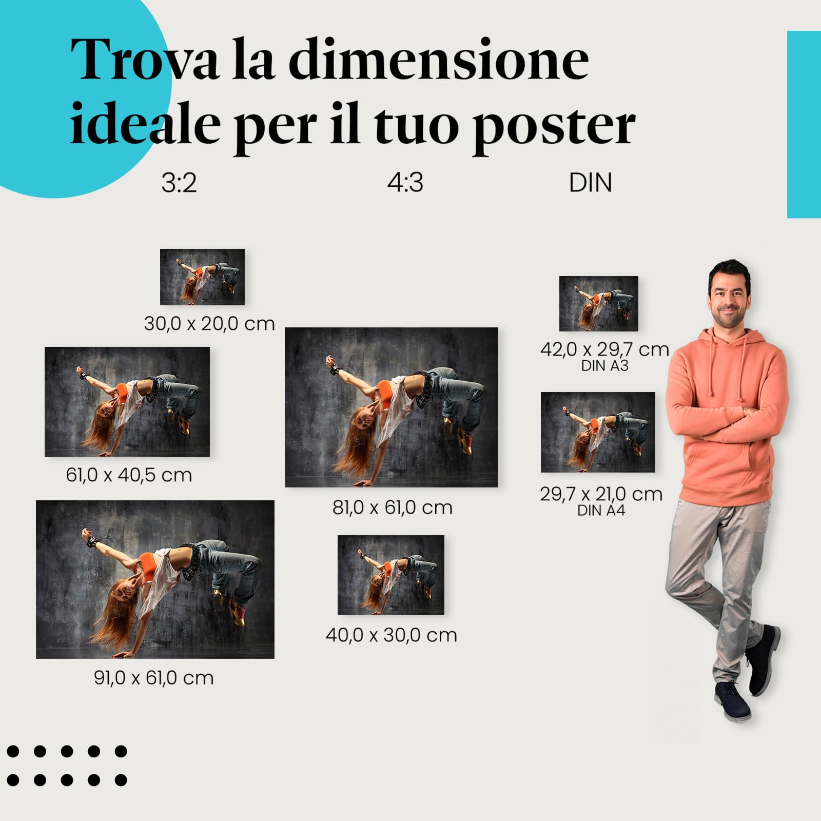 Postereck - 0189 - Hip hop, ballerina, danza, musica, street dance, donna - Decorazione da Parete, Stampa Fotografica, Arredamento Interni, Quadri - Tela - 100,0 cm x 75,0 cm