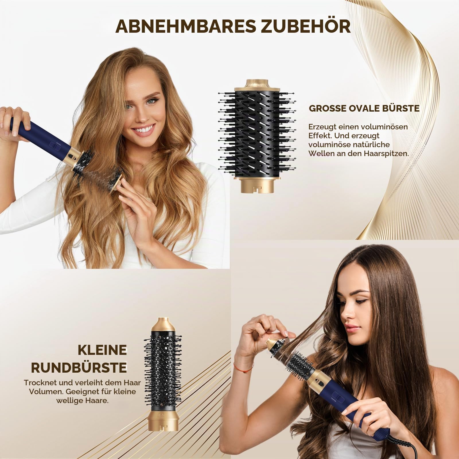 Hair Styler 6 in 1, Airstyler Haarstyler Set 1000W, Rundbürstenföhn, WarmluftbürsteFöhnbürste Automatischer Luft-Lockenstab, Haarglätter Bürste Volumenbürste, Haarglätter Bürste für Alle Haartypen
