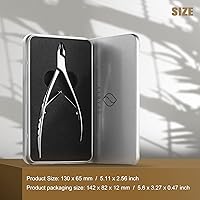 Vista 6 de FERYES - Corta cutículas con empujador, profesional 2 en 1, corta cutículas de 6 mm de mandíbula completa, herramienta de quitacutículas de acero