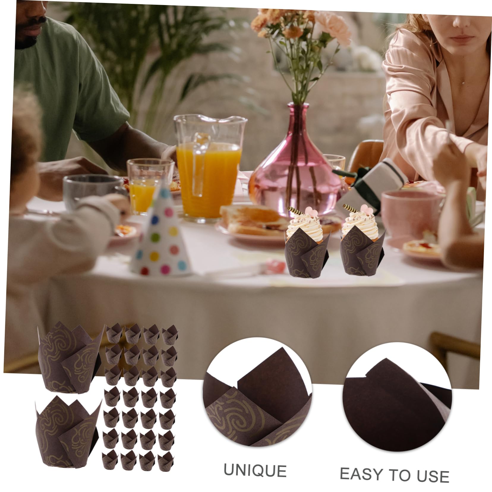 ABOOFAN 2 Sätze Cupcake Förmchen Für Die Küche Tulpen Cupcake Förmchen Quadratisch Aus Karton Einzelne Durchsichtige Roti Brot Backzubehör Kleine 250 Stück * 2