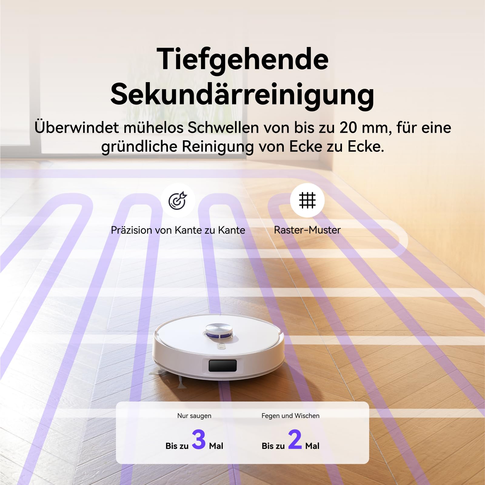 NARWAL Freo S Saugroboter mit Wischfunktion, 8000Pa, 8N Reinigungsdruck, Auto-Entstaubungsstation 3.5L, LDS-Lasernavigation und 3D Mapping