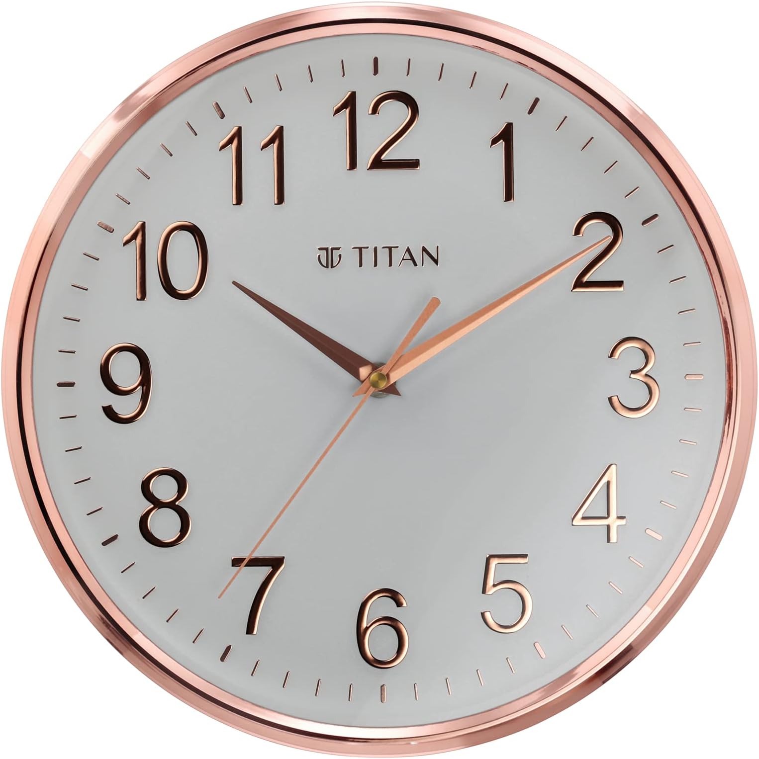 Titan Silent Sweep Battery Powered Grey Round Dial Unisex Analog Display Wall Clock|Wall Clock with Silent Sweep Technology - 30 cm x 30 cm (Medium) - NTW0001PA02A