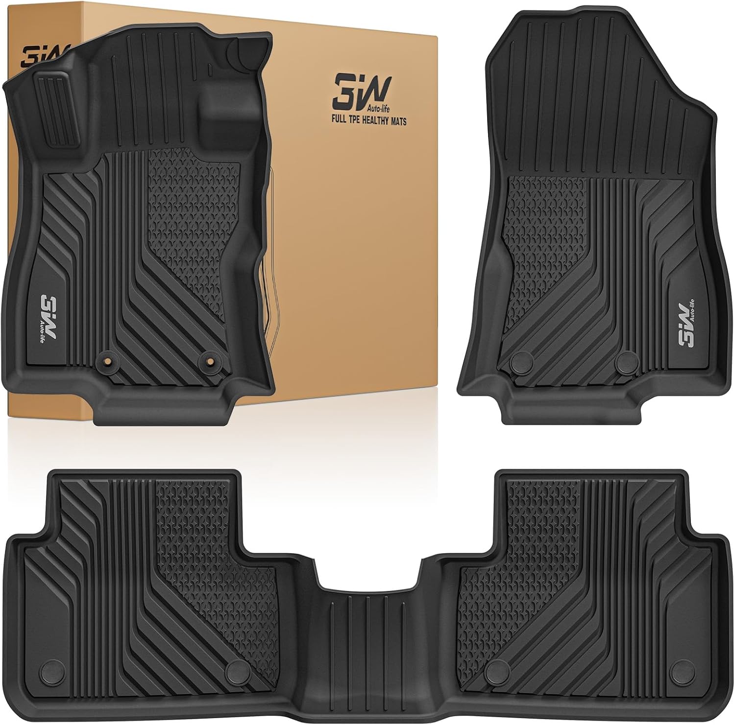 3W Floor Mats Custom Fit for Subaru Forester 2025 2026 (Not Fit Hybrid & Wilderness), TPE All Weather Floor Liner for Forester 1st & 2nd Row Full Set Car Mats Forester Accessories 2.For Subaru Forester | 25-26 | 1st & 2nd Row