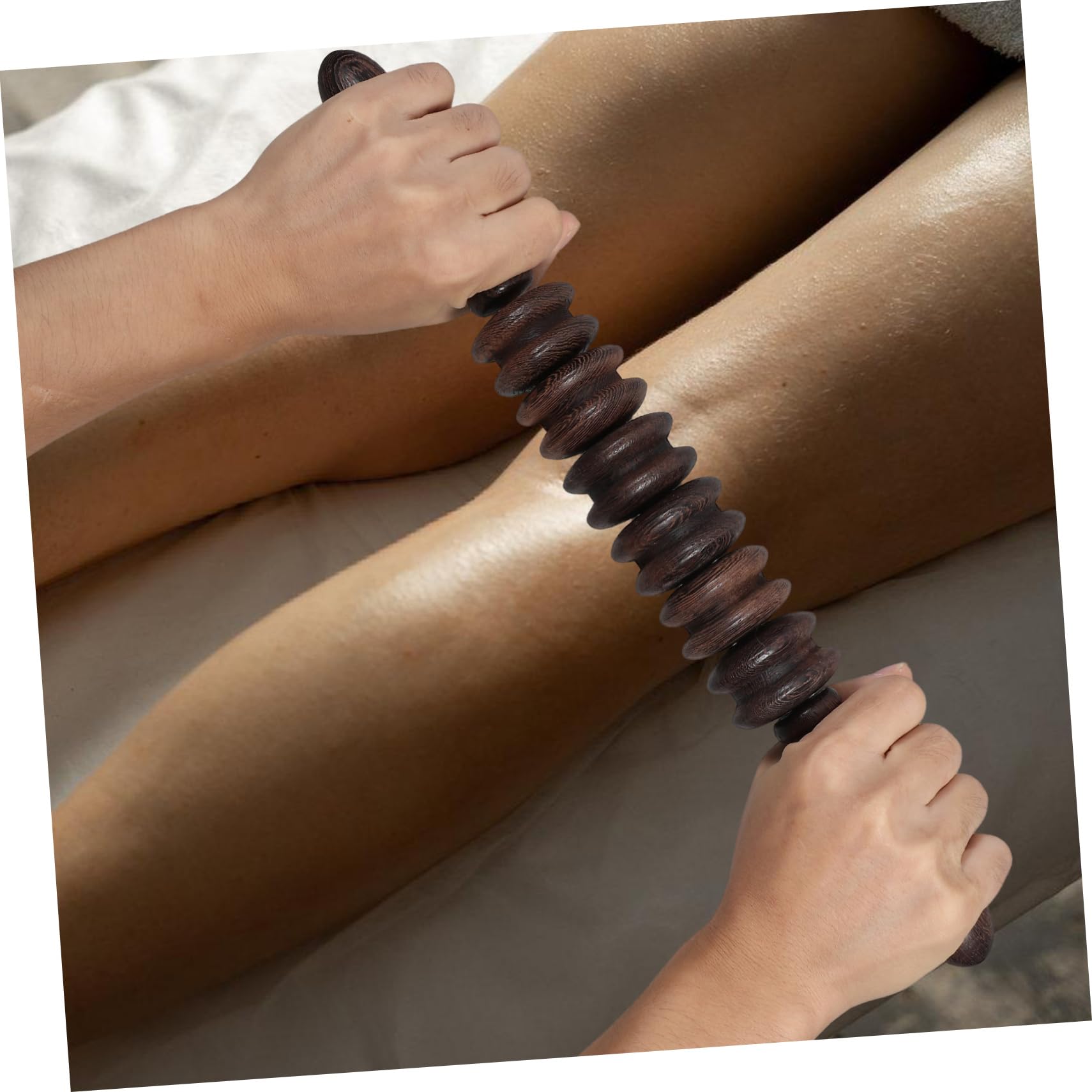 Juego de 2 Rodillos de Madera para Masaje Corporal de Madera