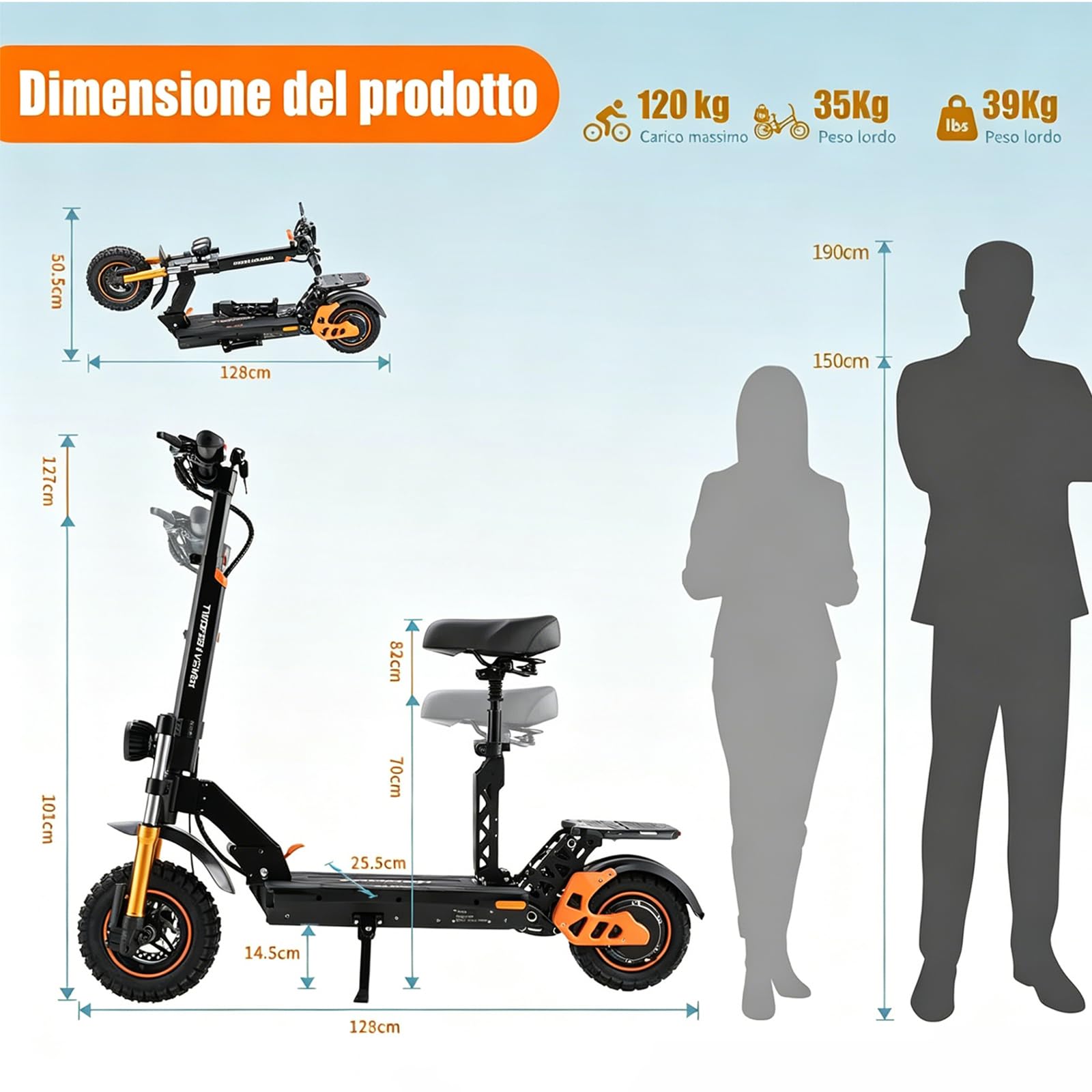 Monopattino Elettrico Ad Alta Velocità per Adulti, Limitatore Di Velocità Sbloccabile, Batteria Da 48v 18ah, Schermo Ad Alta Definizione, Pneumatici Da 10 Pollici, Pedana Larga