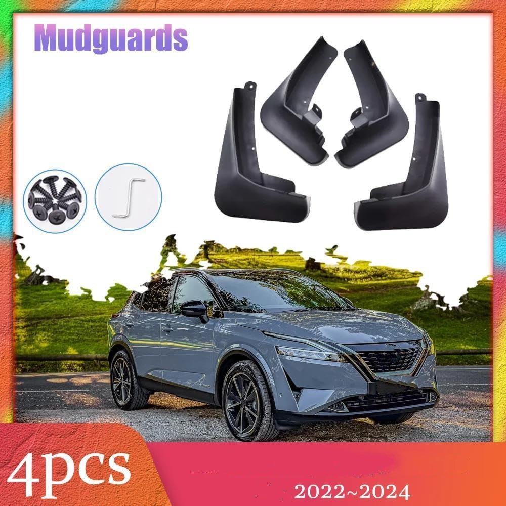 Auto Parts 4pcs Mudflaps for Nissan Qashqai E-Power J12 2022~2024 Car Mud Flaps Splash Guards Cover Mudguards Front Rear Fenders
